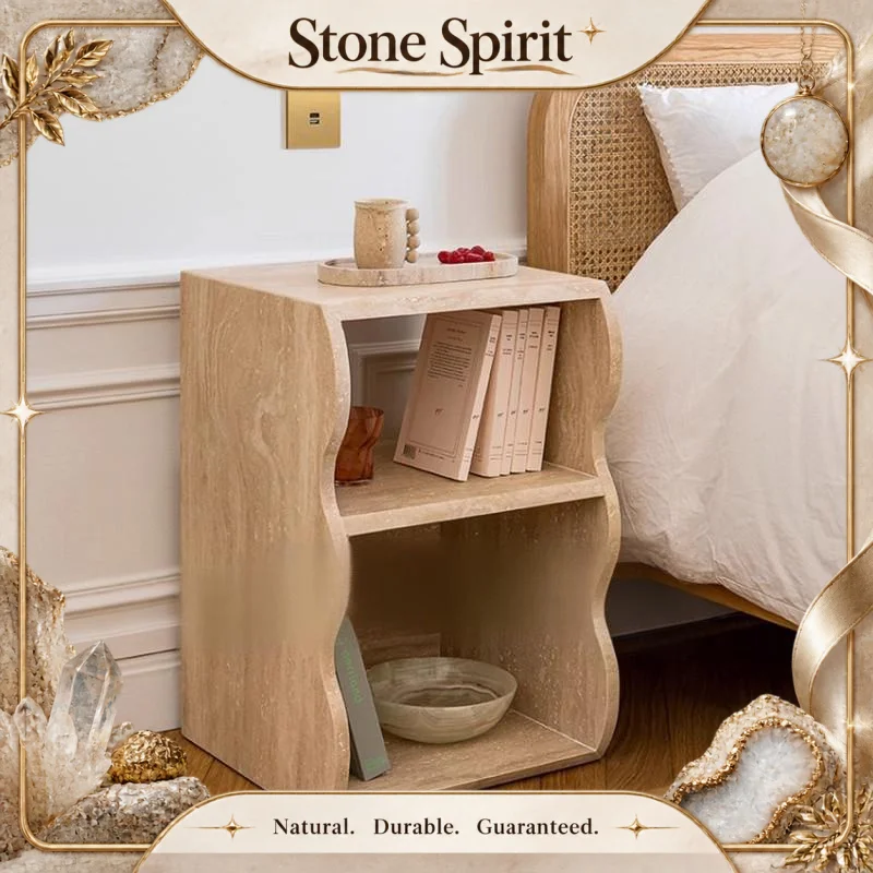 Modern Simplicity Cave Stone Decoration Bedroom Furniture Book Storage Bedside Table Living Room Side Table Vase Display Stand
