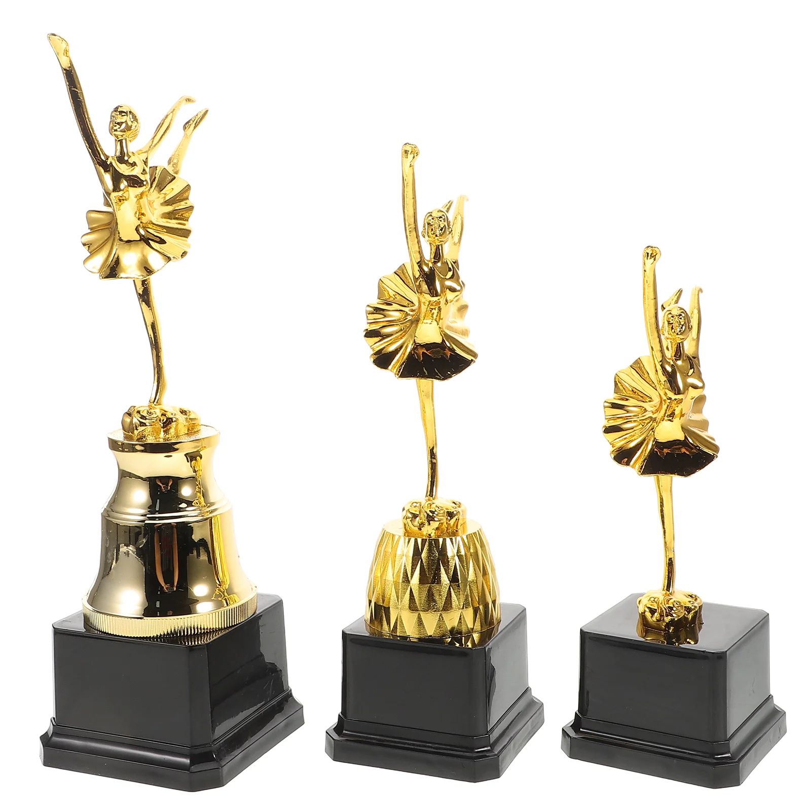 

3 Pcs Dance Trophy Competition Model Ballet Cup Award Decor Dancing Lady Shaped Adornment Decoration