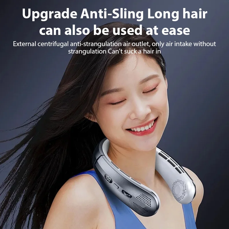 Hangende nekventilator Draagbare oplaadbare ventilator Buiten Kamperen Sport Reizen Bladeless nekband Elektrische ventilator Luchtkoeler Ventilador