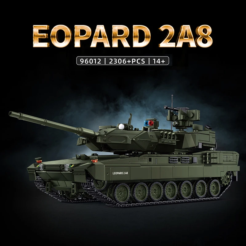 

2306PCS Leopard 2A8 Tank Building Blocks Military Model Ornaments Assembly Armored Vehicle Bricks Toys Kit Boys Kids Adult Gifts
