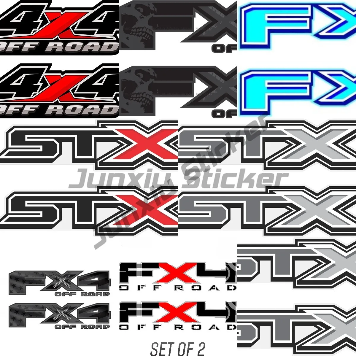 

2pcs 4X4 FX4 STX Stickers Truck 4x4 Off Road Decal Decoration Anti Scratch Exterior Graphic Vinyl Waterproof Decals Accessories