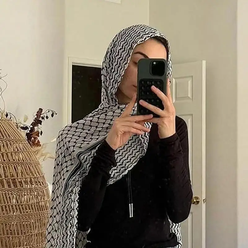 New Design Palestine Scarf Keffieh Femme Fashion Headscarf Dubai Middle East Arab Foulard Women Long Shawl Muslim Hijab