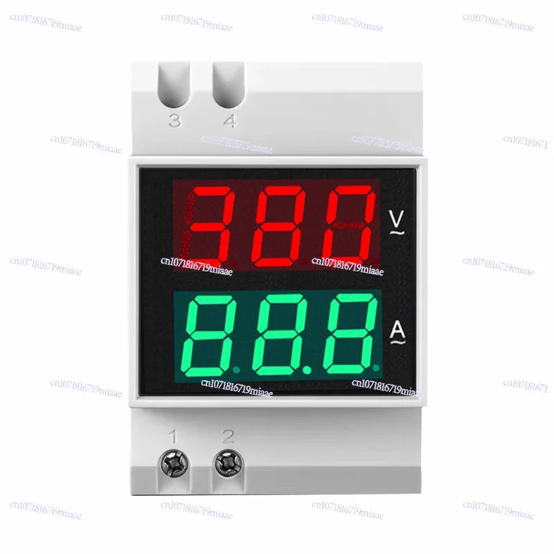 Rail Type AC Voltage Ammeter Digital Display Dual Display Household 220v Three-phase 380v Intelligent Air Opening D52-2042