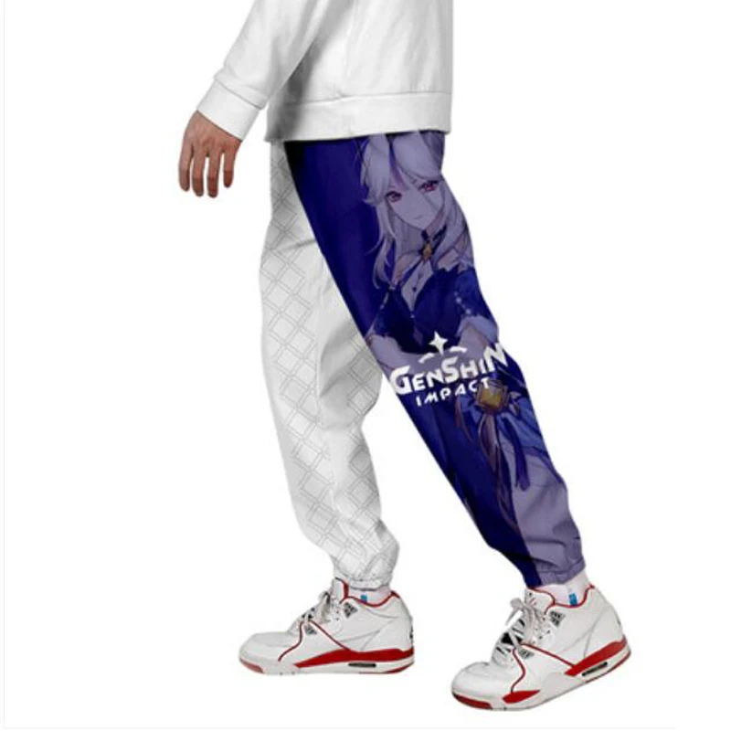 Anime gra Genshin Impact 3D spodnie joggery mężczyźni/kobiety spodnie typu Casual hiphopowe spodnie dresowe Ningguang przebranie na karnawał Pantalon Homme