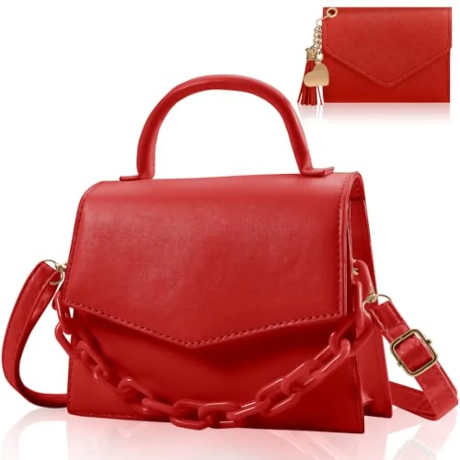 

Маленькие сумки-кроссбоди для женщин и девушек, модные сумки-сэтчел с верхней ручкой и съемной акриловой цепочкой