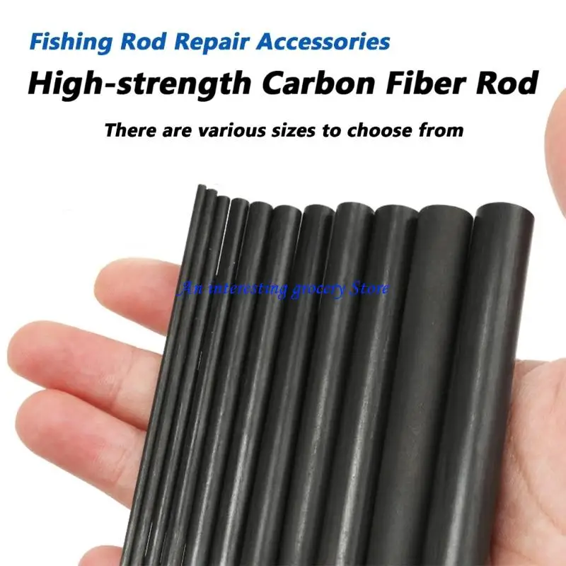 652D Pack of 3 Hollow Carbon Tube for Multiple Fishing Rod Repairs and Upgrades