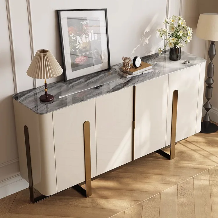 Entrance cabinet Modern simple dining side cabinet Marble surface Shoe cabinet Household guest foyer Entrance table
