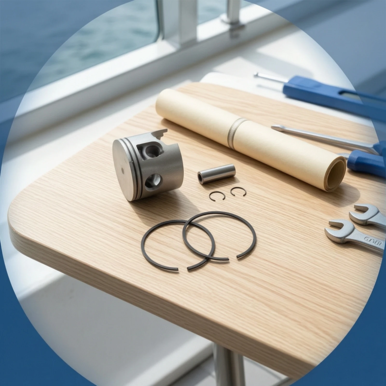 Reliable Wear-resistant Outboard Motor Part Machined Piston with Rings for Marine Engine Service