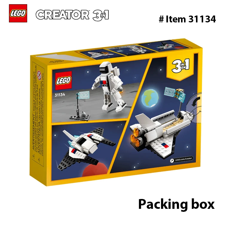 LEGO 31134 Creator 3 in 1 Space Shuttle Building Toy for Kids, Creative Gift Idea for Boys and Girls Ages 6 and Up