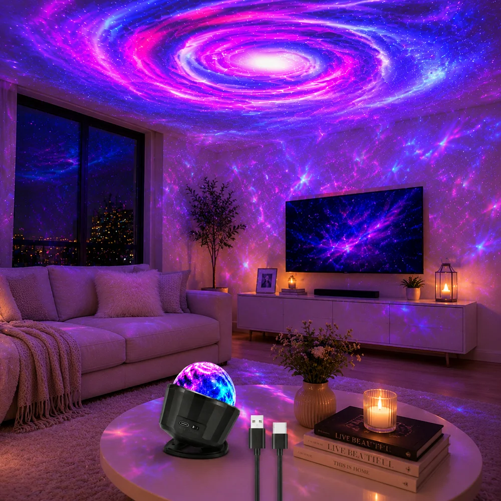Galaxy Projector Night Light, Star Projector for Bedroom, Led Nebula Projector with Colorful Galaxy Lights, Ambient Room Decor