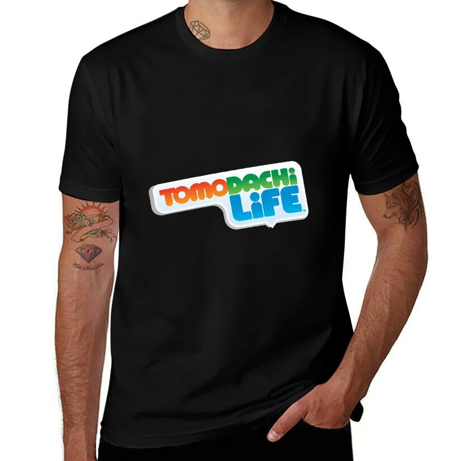 

Tomodachi Life Title T-Shirt Trendy Pattern T-Shirt for Men