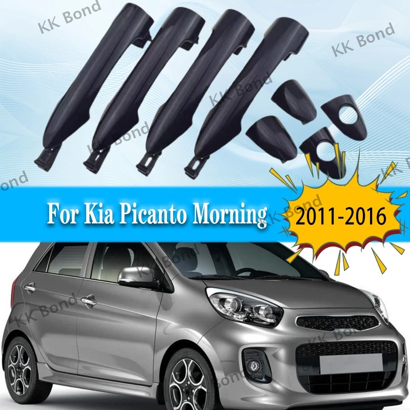 

A Set Black Exterior Door Handle For Kia Picanto Morning 2011 2012 2013-2016 83651-1Y000 83661-1Y000 82651-1Y000 82661-1Y000