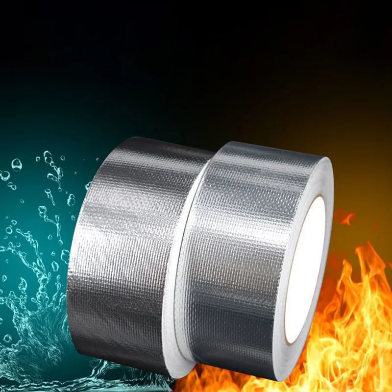 

20M Glass Fiber Cloth Aluminum tape Waterproof fire resistant tape high temperature resistance,No Residue EMI Shielding