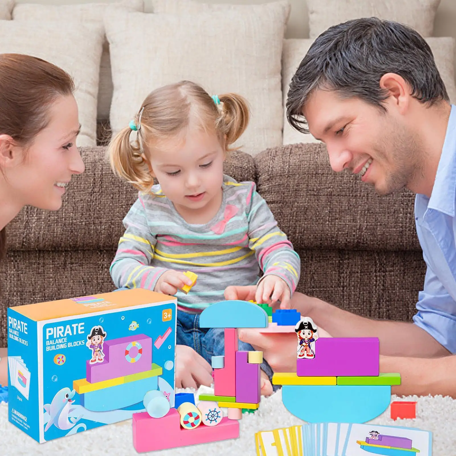 เกมซ้อน BALANCE Tower Building Blocks Sensory บล็อกกิจกรรมของเล่นเพื่อการศึกษาสําหรับผู้ใหญ่เด็กวัยหัดเดินครอบครัวในร่ม