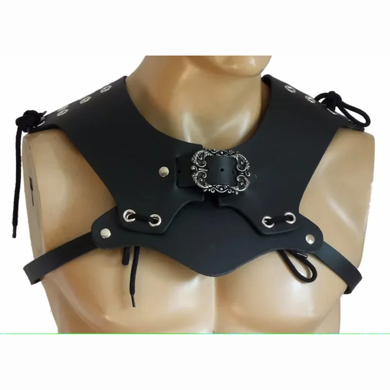 بو الجلود تأثيري زي للرجال ، ستيم بان ، روماني ، المصارع ، المحارب ، درع الكتف ، Pauldrons ، فارس فايكنغ ، الساموراي ، الدعائم