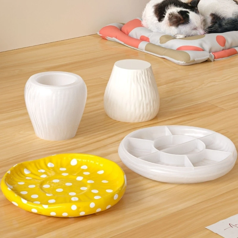  Flexible Silicone High Foot Mushroom Shaped Mold For Vase Elegant Storage Jar Tray Ornament Crafting Mould