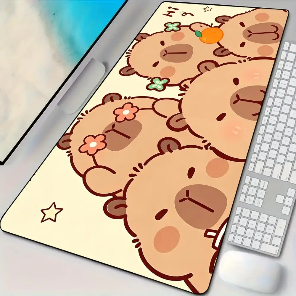 Interesting capybaras Mouse Pad Desk Mat Large Computer Office Carpet XXL Mousepad Gamer Gaming PC Accessories Keyboard Rug