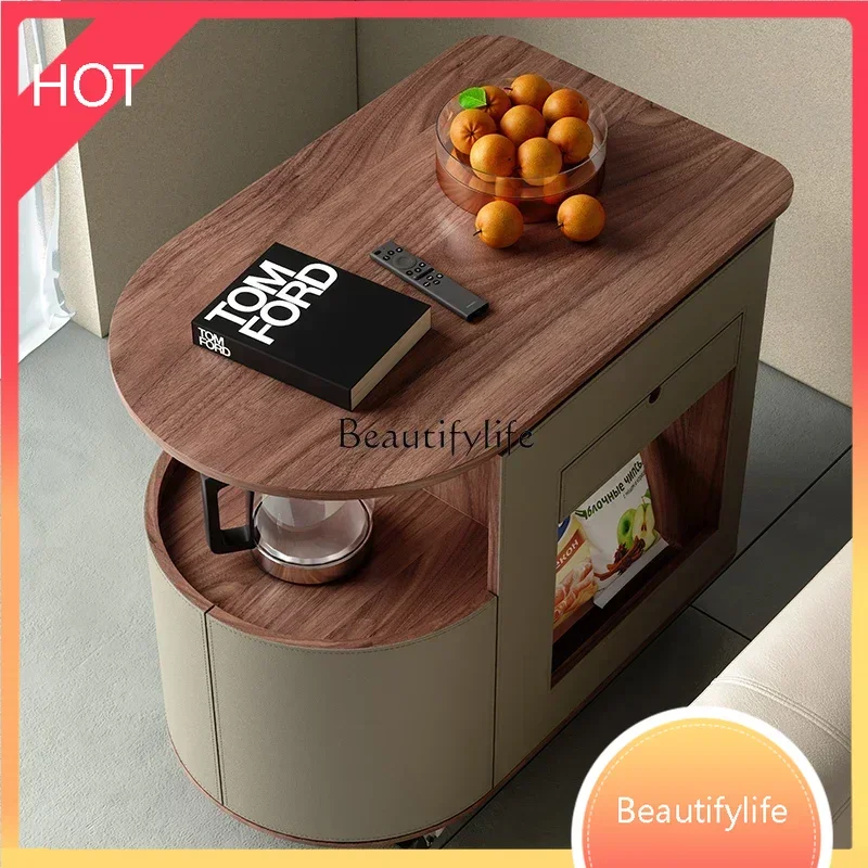 نمط خشب متين رفع طاولة القهوة غرفة المعيشة المنزل خزانة جانبية متنقلة متعددة الوظائف عربة الشاي ss 8617 #1