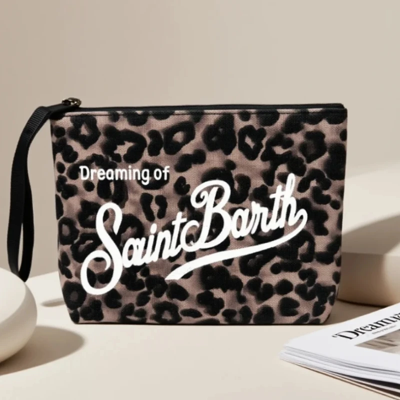 

Designer Handbags Summer New Clutch Bag Women's European and American Clutch Bag Leopard Print Canvas Diving Tote Bag