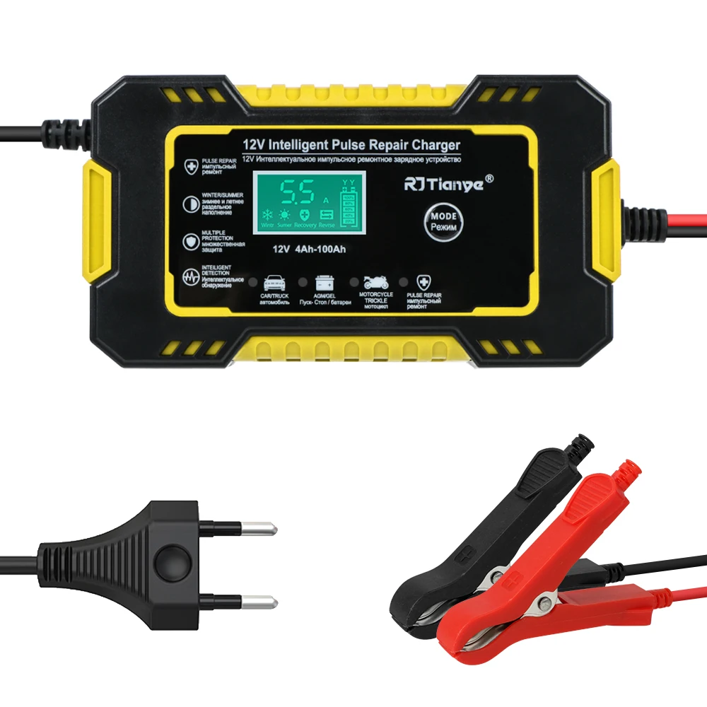 

Power Pulse Repair LCD Display 12V 6A Universal Car Battery Charger Quick Charge For Auto Moto Wet Dry Lead Acid AGM Gel