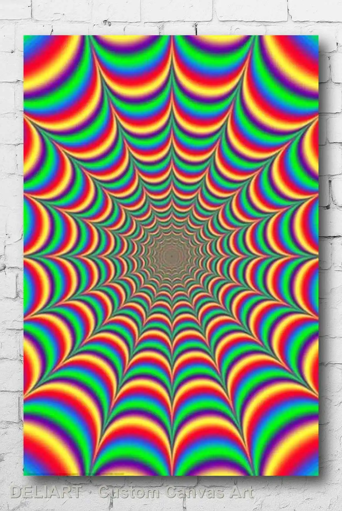 

FRACTAL ILLUSION Canvas Poster - SHRINK WRAPPED TRIPPY Custom Size Available Room Decoration Home Decor Wall Art