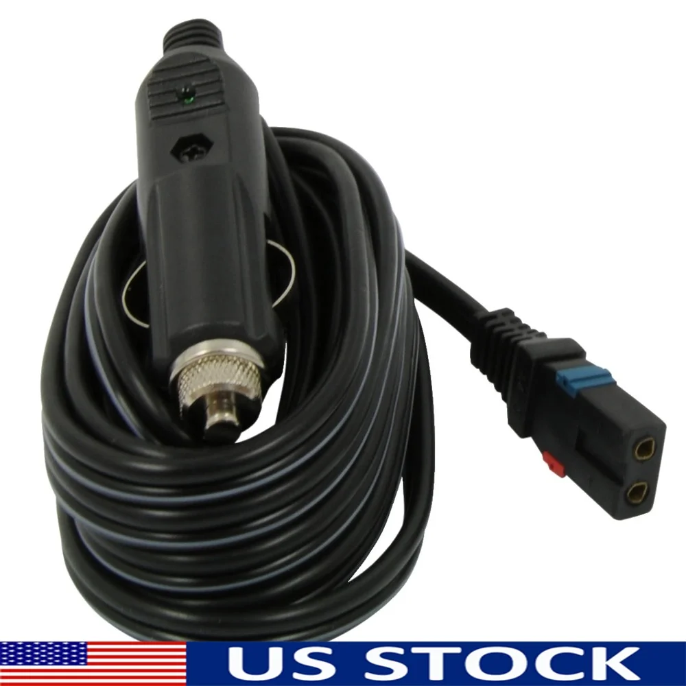 

10FT Universal 12V Power Cord Replacement ThermoElectric Coolers Heavy-Duty Automotive DC Cable with Fused Cigarette Lighter