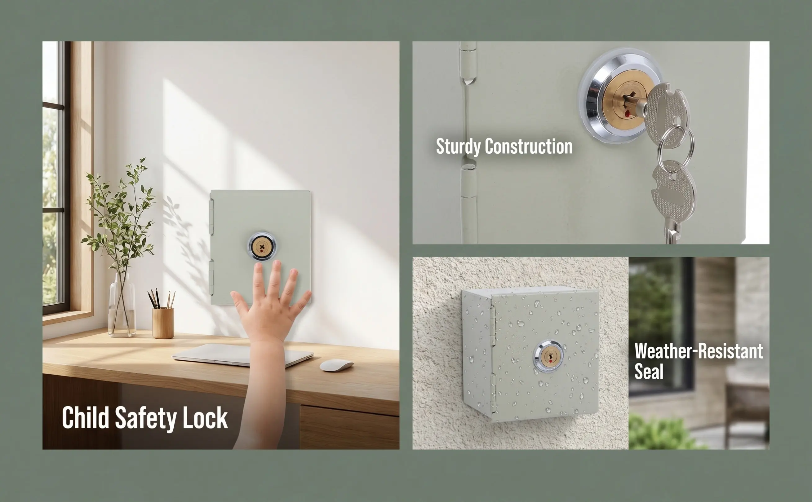 Locking Electrical Outlet Box Safety Plug Protector Mini 86 Type Wall Plate Heavy Duty Outdoor Socket Case Proof