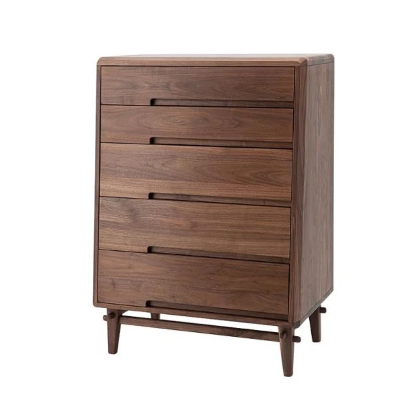 

Black walnut cherry solid wood chest of drawers storage locker drawer