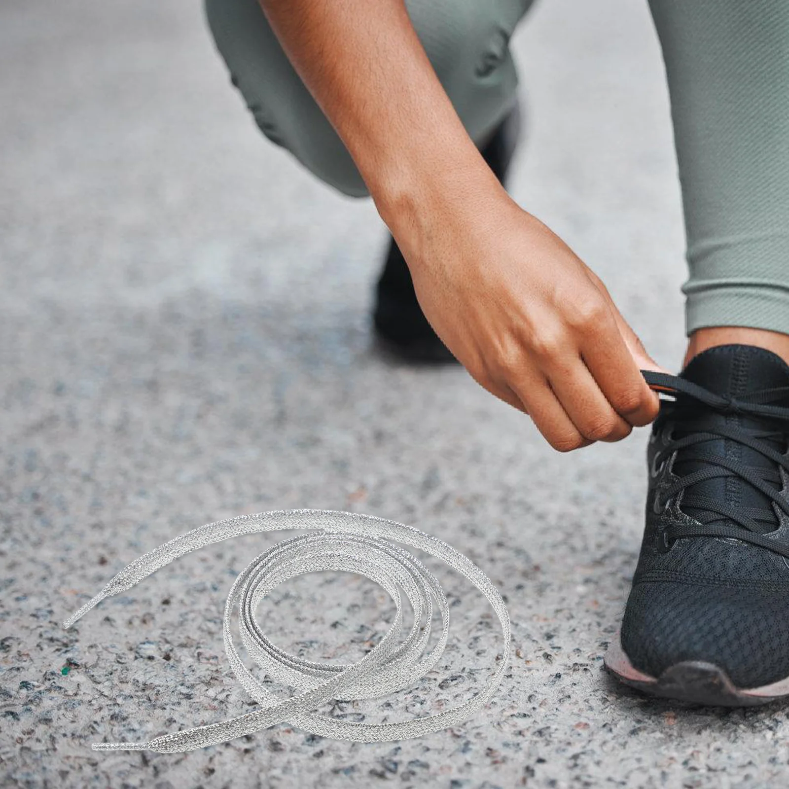 1 par 1.1m plana glitter sapato cadarços coloridos para tênis esportes sapatos de lona projetos diy glitter sapato cadarços planos