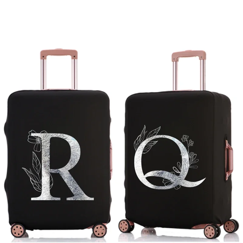 Silver Letter Luggage Cover Thick Protective Covers Elastic Luggage Cover Dust Protective Covers Suitable for 18-32 Inch Luggage