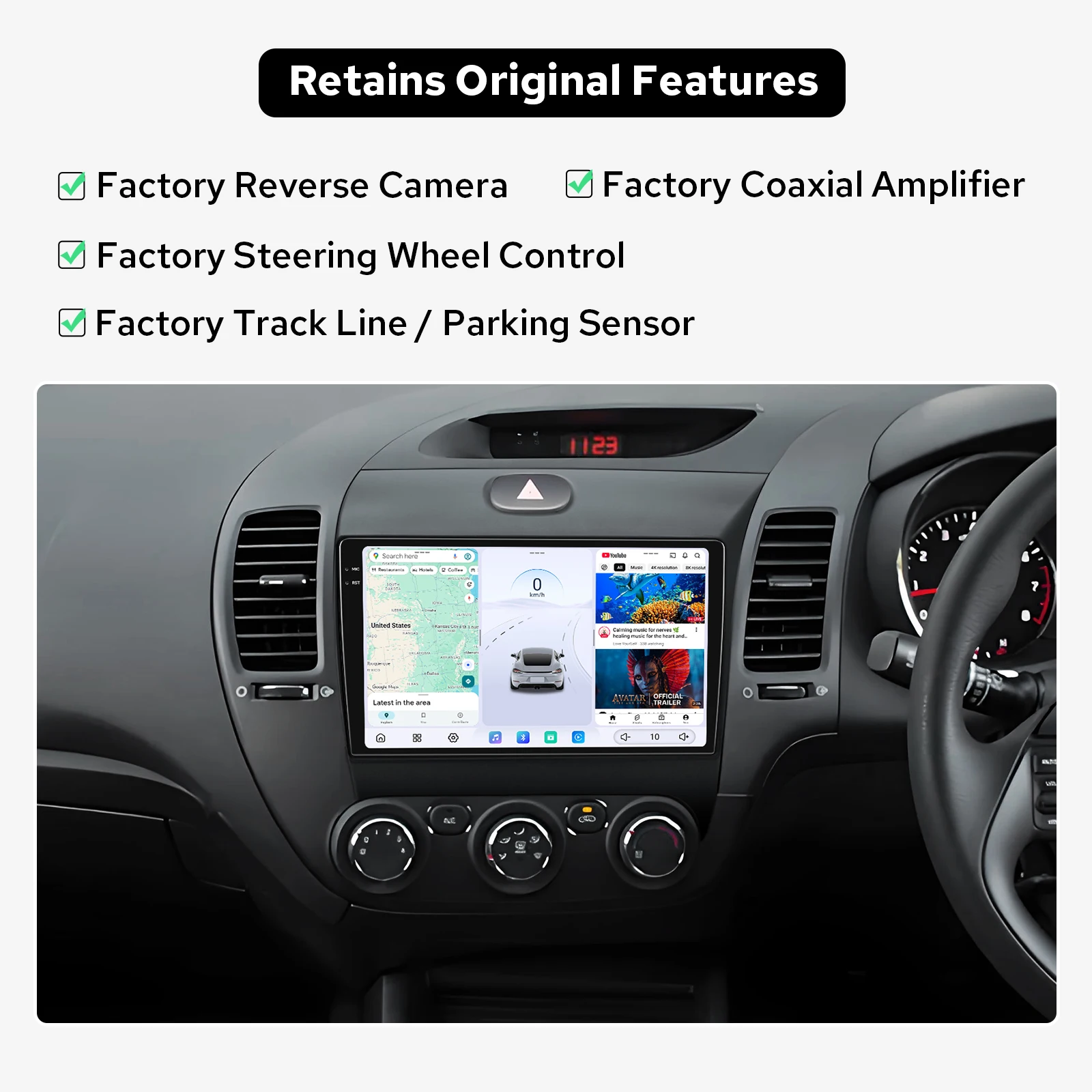 High-End Car Stereo Radio for Kia K3 Forte Cerato 2013-2018 RHD 12+256GB 2000*1200 TouchScreen Android Multimedia CarPlay System
