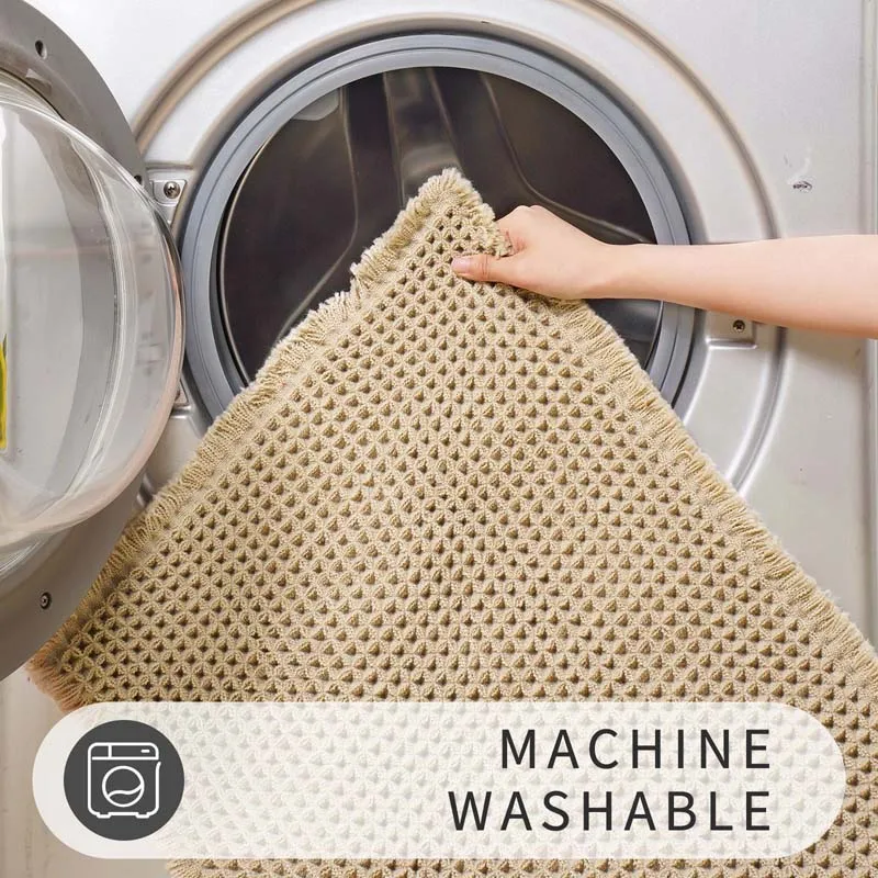 Large Bathroom Mat Anti-slip Water-Absorbent Shower Room Floor Foot Rug Comfortable Soft Waffle Weave Bath Mats for Tub - Image 5