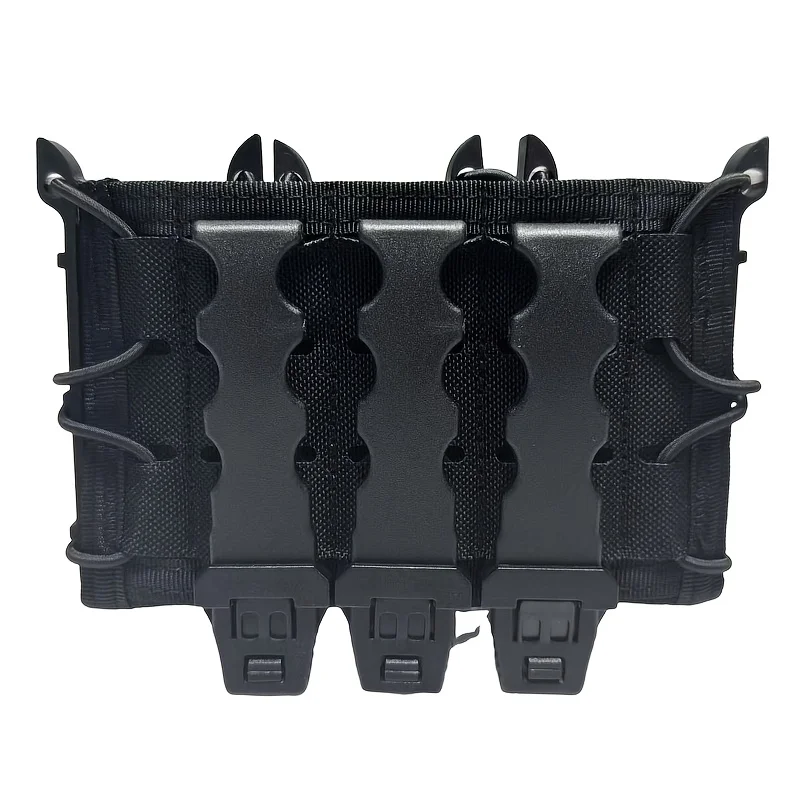 Three-Pipe Pistol Magazine Waist Holster - Durable ammunition bag with a 3-slot quick-access design and drawstring closure