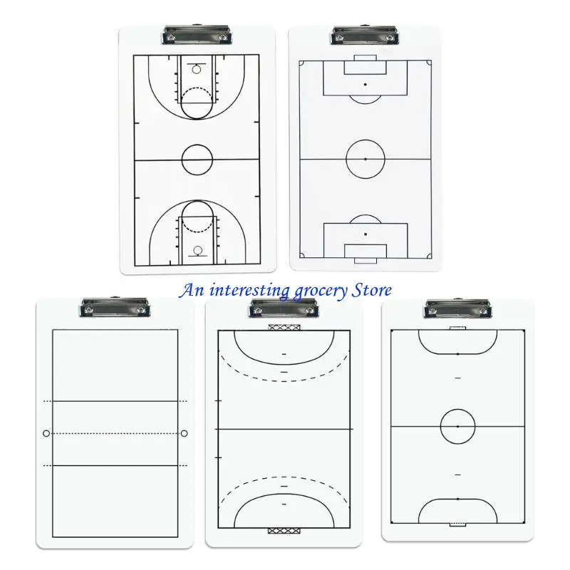 652D Dry Erases Board for Coaches Markers Double-Sided Full Half Courts Board