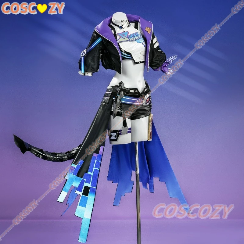 Game Honkai Star Rail Silver Wolf Cosplay Costume Wig Coat Headwear Sunglasses Tail Outfit for Halloween Party Accessories Props view 3
