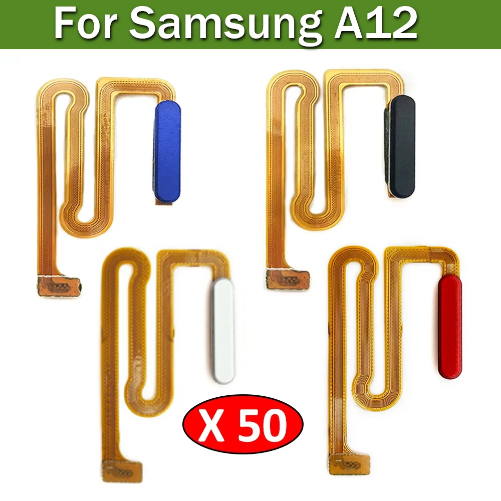 50Pcs/Lot, New For Samsung A12 A125 A125F Home Button FingerPrint Touch ID Sensor Flex Cable With Power Button Key Flex