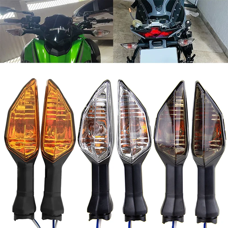 2 Pcs Motorcycle Turn Signals Lights For Kawasaki  ZX6R Z250 Z300 Z650 Z900 Z1000 Ninja 400 650 Versys 650 1000 Indicators Lamp