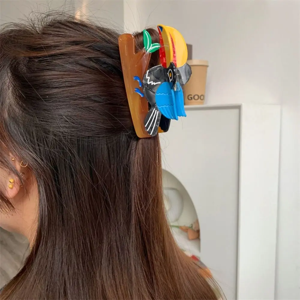 

Sweet Cartoon Acetate Hair Claw Headwear Woodpecker Animal Hair Clip Kangaroo Creative Bird Shark Clip Travel