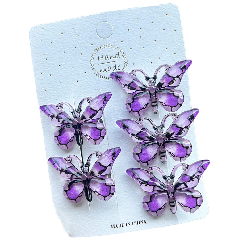 5PCS New Lovely Cartoon Gradient Butterfly Girls Hairpins Children Headwear Hairgrip Hair Accessories