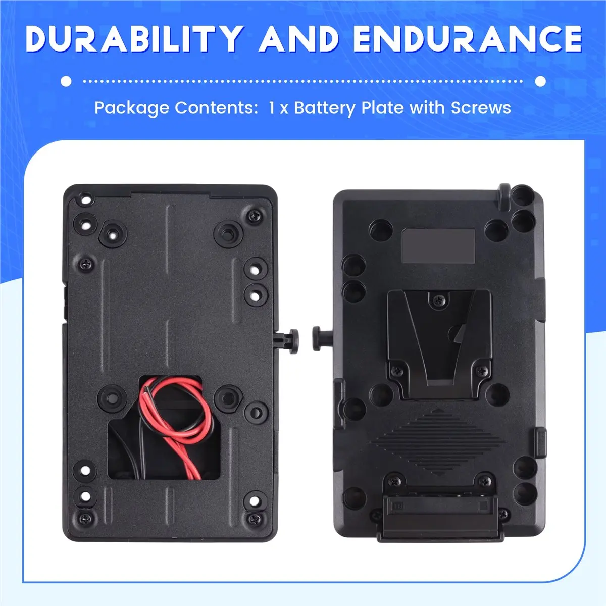 lucky V-Mount Battery Plate with D-Tap Output for Steadicam Camera V-Mount V-Lock Battery for DSLR Camera Camcorder Video