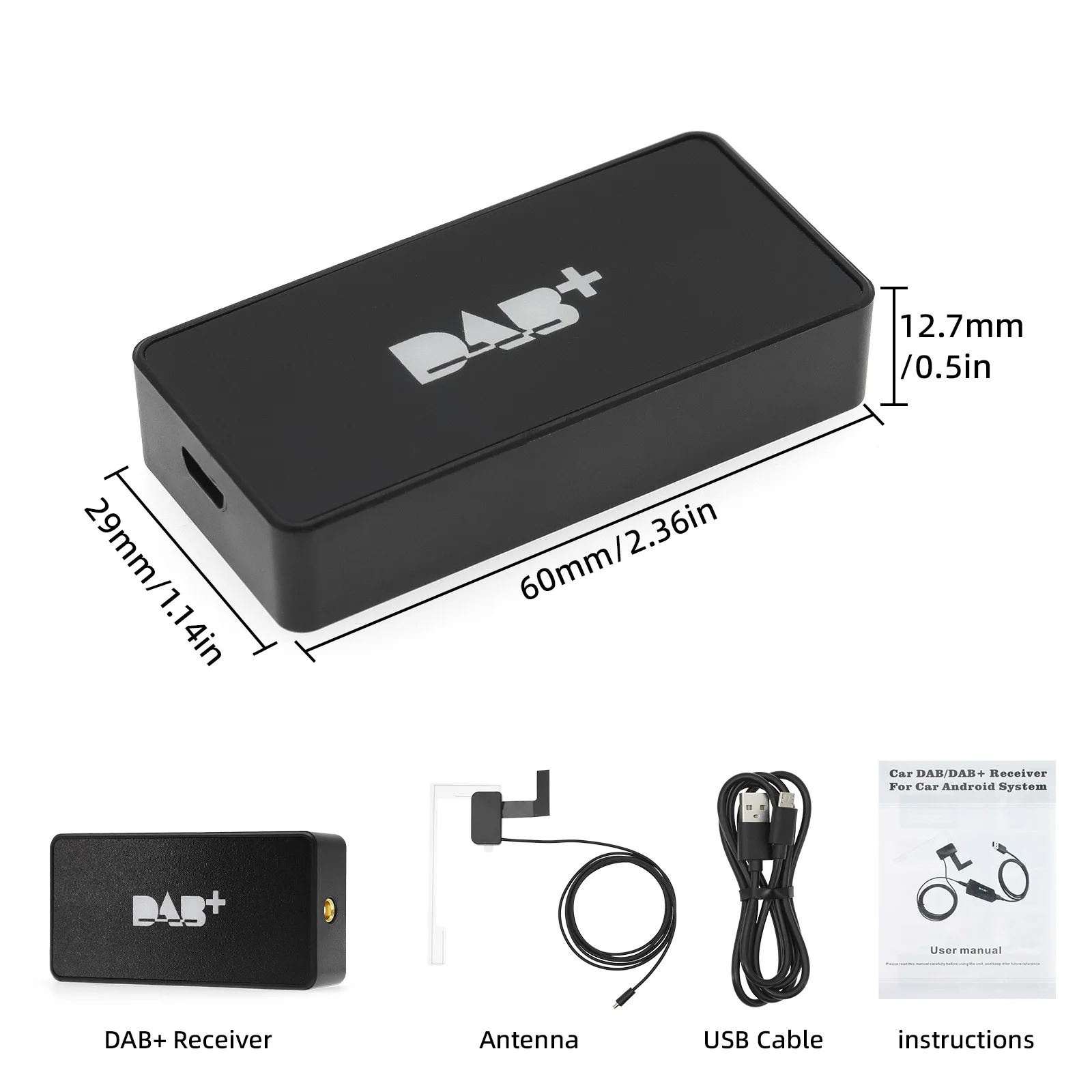 راديو FM للسيارة DAB + صندوق راديو رقمي DAB + هوائي استقبال واجهة USB جوية محمولة لراديو السيارة التي تعمل بنظام أندرويد
