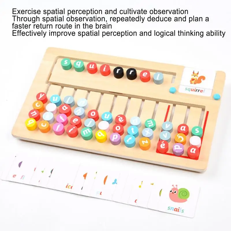 Dopasowana gra w litery Gry ortograficzne dla dzieci Drewniana gra logiczna do nauki liter Dopasowywanie gra logiczna Edukacyjne zabawki edukacyjne