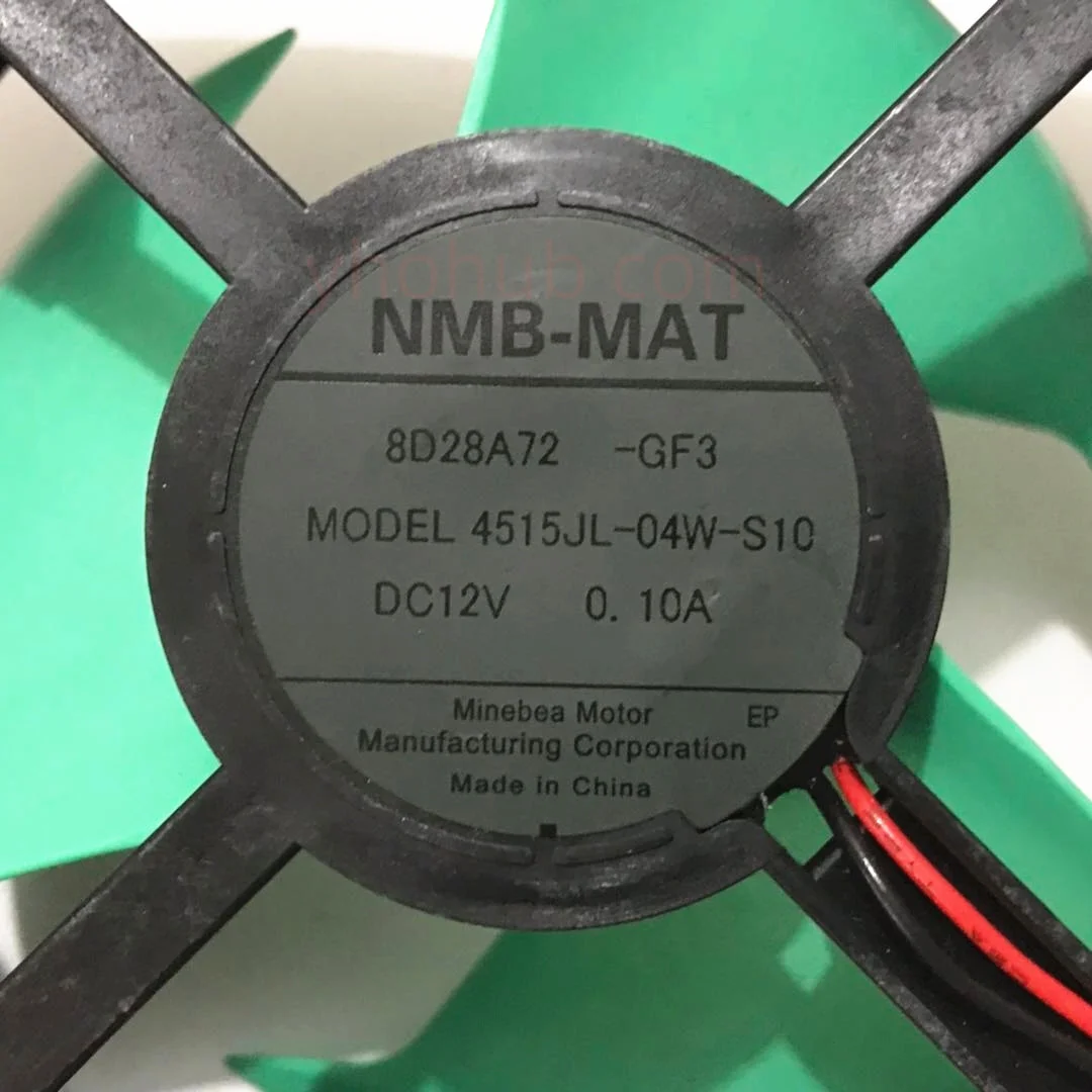 NMB-MAT 4515JL-04W-S10 GF3 DC 12V 0.10A 113x113mm 2-Wire Server Cooling Fan