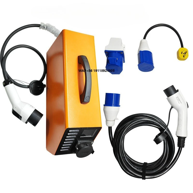 7KW Portable EV AC-DC Charger Adapter GBT Type 7 Pin AC Charging Pile Convert to 9 Pin DC Fast Charge 220V for Chinese Car