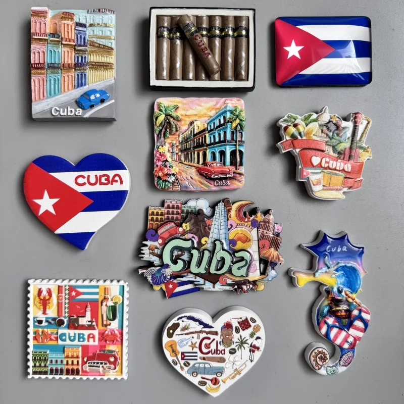 Cuban criativo cena de rua lembranças turísticas decoração para casa cuba ímãs de geladeira geladeira magnética adere presentes