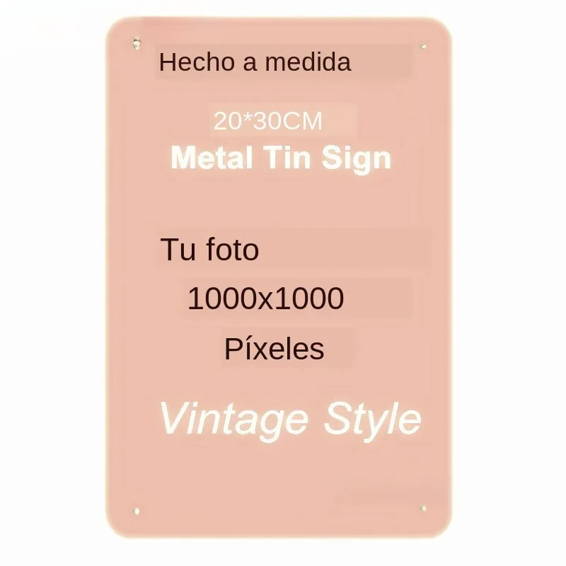 Letrero Metálico Personalizado de Estilo Vintage de 20×30cm, Arte Mural con Foto/Texto Personalizado para Hogar, Cafetería y Bar (Solo Decoración)