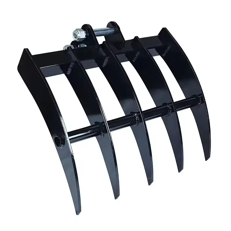 Mini Excavator Rake Digger Rake Attachments Removes Debris Loose Soil Surface Rake Accessory For 0.8-2ton