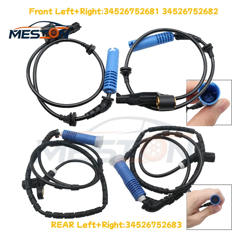 4PCS Front Rear Left/Right ABS Wheel Speed Sensor For BMW E46 316 318 320 330 Z4 E85 E86 OEM 34526752681 34526752682 34526752683