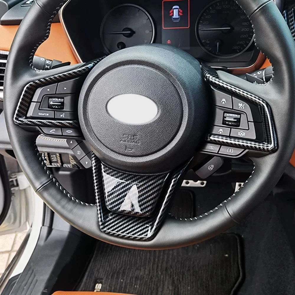 For Subaru Outback Bt 2020 2021 2022 Steering Wheel Switch Buttons Trim Cover 3d Stickers Carbon Fiber Interiors Car Accessories