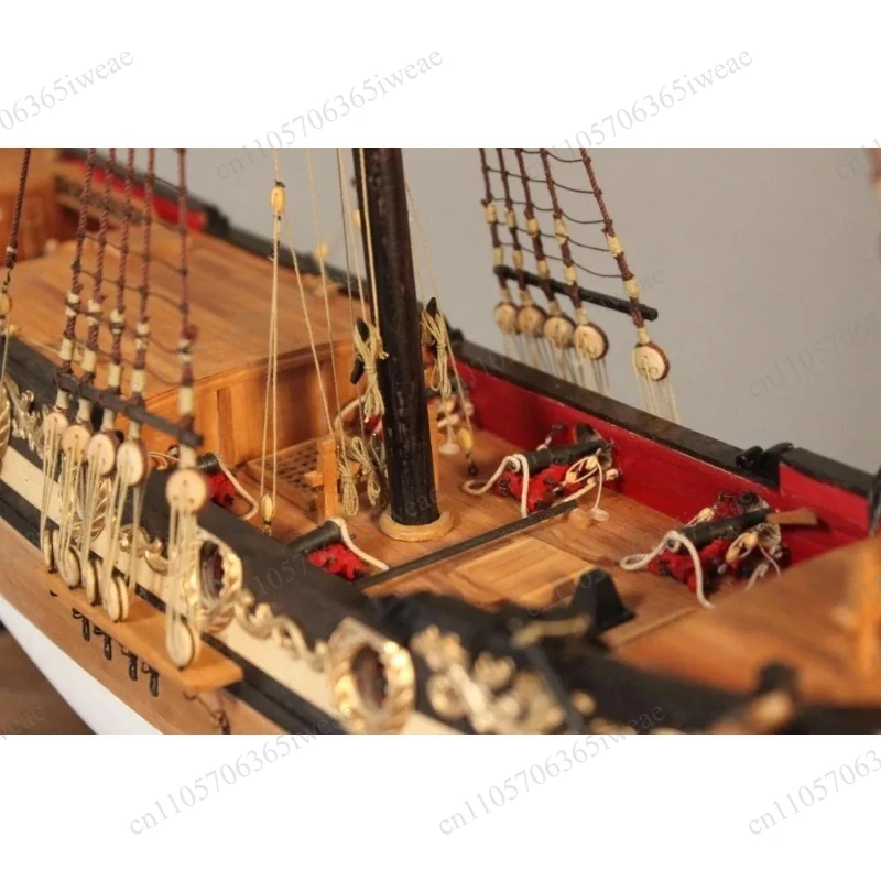 1/48 Ratio William Royal Yacht Wooden Model Kit Cherry Version DIY Assembly Boat Model for Hobby Collection Display